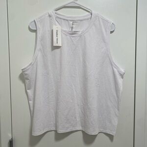 Outdoor Voices Mesh Crop Tank Top White Workout Wear Size XL NWT